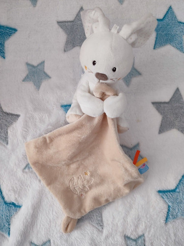 Doudou mouchoir lapin beige