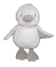 Peluche Musicale doudou Canard Oiseau Poussin blanc gris Echarpe Carreaux 25 cm