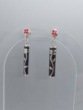 Boucles D'oreilles En Argent 925. Motif Florale