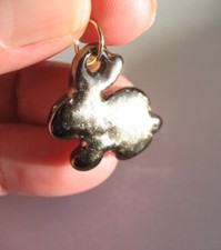 Pendentif Ceramique GRES Fait Main LAPIN - Pendant Ceramic Handmade BUNNY RABBIT