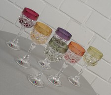 6 nobles Hofbauer cristal au plomb surpiqûres vin romain différentes couleurs...