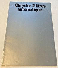 Brochure de Vente CHRYSLER 2 Litres Automatique - 1972 ?  - Bel Etat.