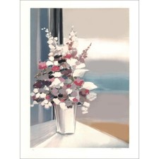 LANGLOIS Pierre-Gérard - Lithographie originale "Bouquet de fleurs" 76x55cm