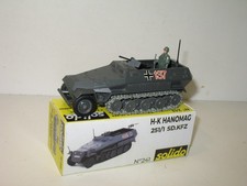 SOLIDO, blindé SDKFZ 251 gris 137, miltaire char allemand avec soldat