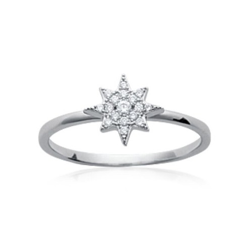 Bague soleil serti - ,