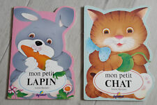 2 Livres enfant cartonnés Mon petit chat / mon petit lapin