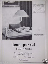 PUBLICITÉ 1962 JEAN PERZEL LUMINAIRES - ADVERTISING