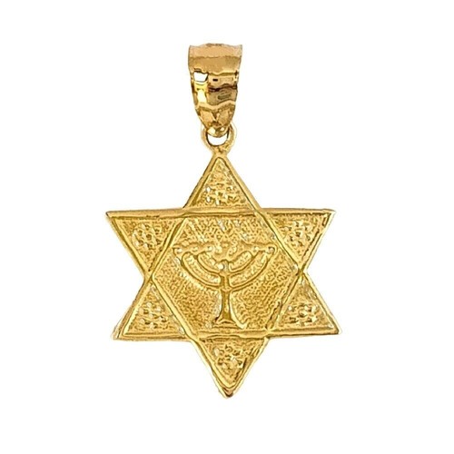 14k jaune étoile david - or,