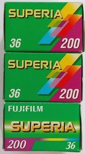 Lot 3 Pellicules Fujifilm Fujicolor Superia 36 Exp NEUVES ISO 200 24×36mm
