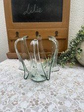 Coupe en verre soufflé moulé - Centre de table - Corbeille à Fruits - Vintage