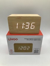 LIVOO - Réveil digital aspect bois - LIVOO - RV150BC