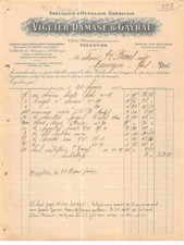 Facture.AM24265.Toulouse.1921.Viguier Damase & Gayral.Outillage américain