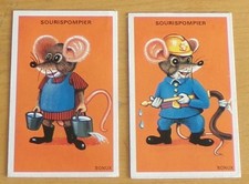 1988 BONUX  SOURISPOMPIER     2  CARTES  NEUVES