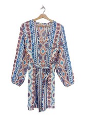 BODEN Robe d’été Dames Robe T EU 40 bleu-orange clair-rouge style décontracté