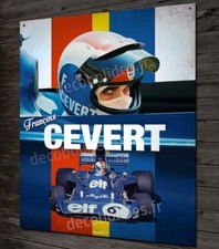 Plaque métal déco 30x20cm François Cevert pilote et champion Formule 1 Tyrrell