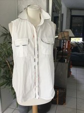 Chemise saharienne manches américaines BURBERRY taille L blanche très bon état