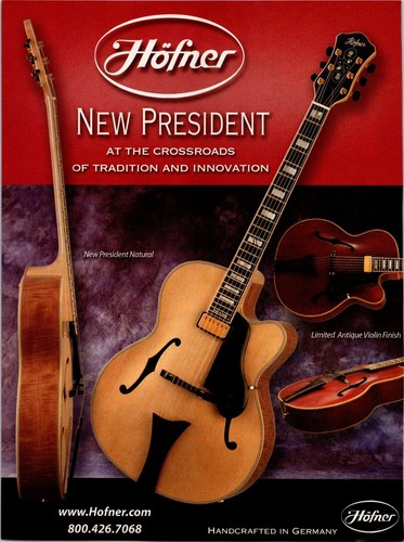 Vintage 2003 hofner guitars - vintage,