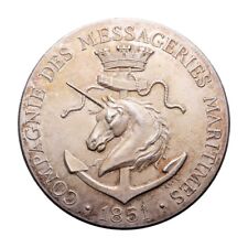 Médaille - Compagnie des Messageries Maritimes - 1851 - Argent - SUP