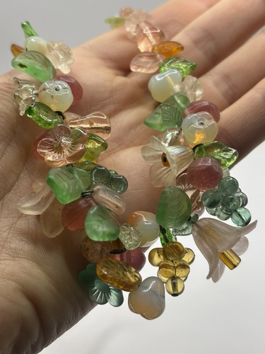 Necklace with flowers and