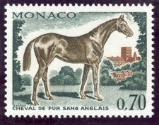 STAMP / TIMBRE DE MONACO N° 836 ** FAUNE / CHEVAL / CHEVAL DE PUR SANG ANGLAIS