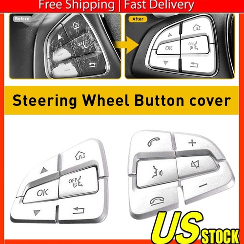 Chrome steering wheel button - wheel,