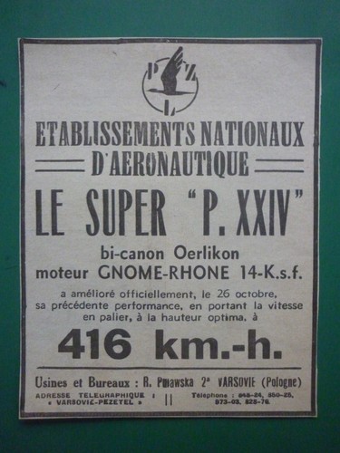 Pub pzl avion super - 12/34,