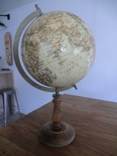 Grand globe terrestre 50cm joli déco marine ou explorateur  tbe