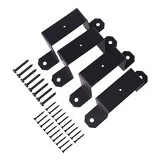 4PCS Supports en U en Métal pour Poteaux de Clôture 4x4 Support de Attache Noi