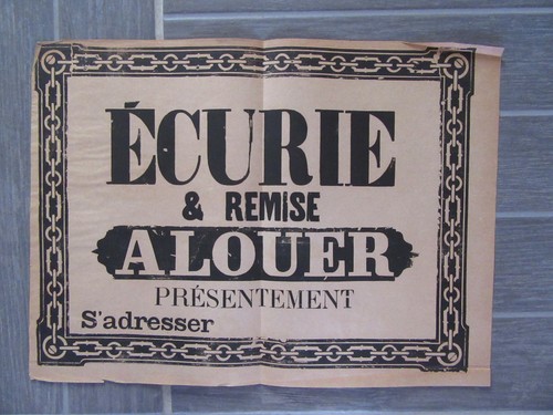 Affiche ancienne 1810 ecurie - affiche,
