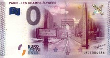 75008 Les Champs-Elysées, 2015, Billet 0 Euro Souvenir