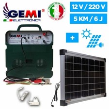 ELECTRIFICATEUR Batterie 12V / 220V Clôture électrique + Panneau SOLAIR 5km Gemi