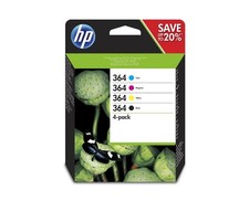 HP 364 Pack 4 Cartouches d'Encre Noire + Trois Couleurs NEUF & ORIGINAL N9J73AE