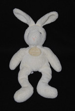 ?  DOUDOU ET COMPAGNIE lapin blanc crème rose peluche 24 / 33 cm TTBE