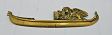 SCULPTURE  BRONZE GONDOLE VENITIENNE AVEC LION AILE DE ST MARC AVEC DEVISE