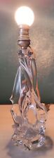 PIED de LAMPE en CRISTAL TORSADÉ  1960 Type "Schneider " Vintage  Bureau Chevet 