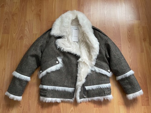 Yves salomon check print coat - yves, check-print