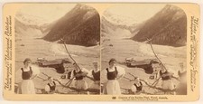 Sulden-Thal Tyrol Autriche Photo Stereo PL55n Vintage Albumine 1898