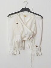 ? Blouse/ Top Ecru Effet Coeur Croisé à Manches Longues- Taille 36- Wom N