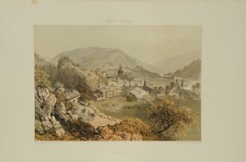 Lithographie couleur originale commune de Beaufort vers 1860 Savoie