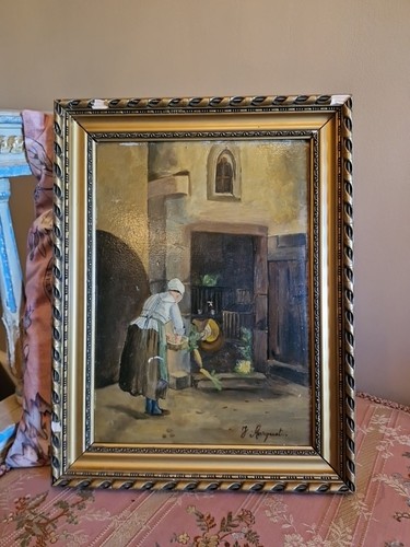 Peinture ancienne encadrée - peinture,
