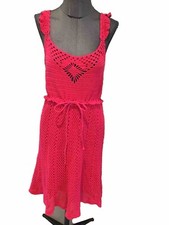 Tres Belle Robe TwinSet Crochet Coton Framboise M Jamais Porté 