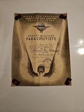 Brevet Diplome Militaire De Parachutste 1948