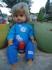 POUPEE CICCIOBELLO BLONDE AUX YEUX BLEUS DE 45 cm avec son biberon