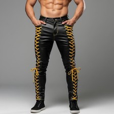 Pantalon en cuir de moto noir