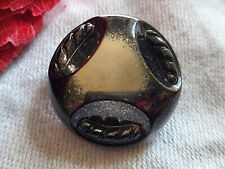 Bouton ancien en verre noir
