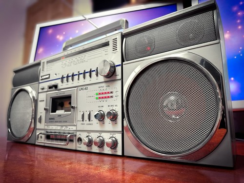 Lasonic silver boombox - silver,