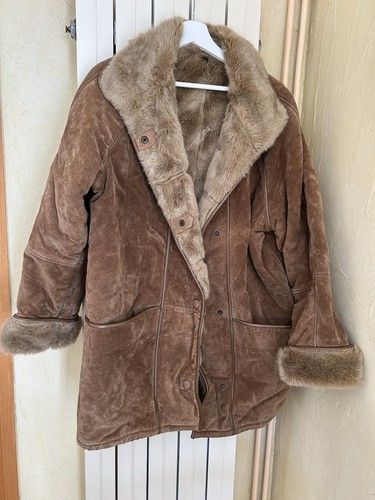 Manteau femme cuir marron