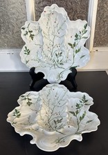 LIMOGES BH CADEAUX OYSTER PLATE 2 ASSIETTES A HUITRES PORCELAINE