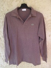 Polo LACOSTE Devanlay marron made in France coton manches longues 5