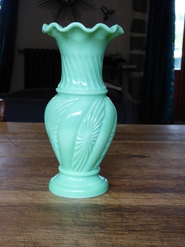 Vase opaline vert d - opaline,